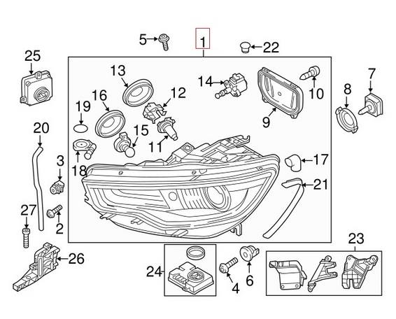 Audi Headlight Assembly - Driver Side (Xenon) 4G0941043E